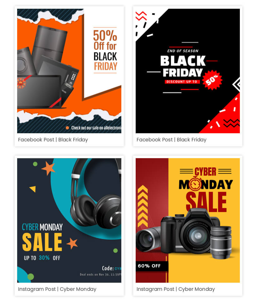 Black Friday Social posts from DocHipo