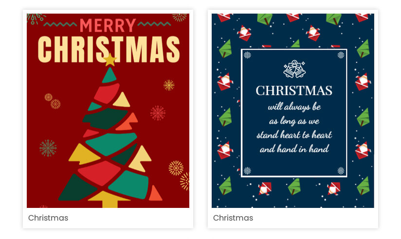 Posters with Christmas graphics