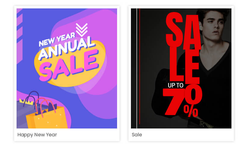Maarketing posters for New Year offers