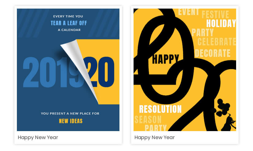 Greetings posters to celebrate New Year
