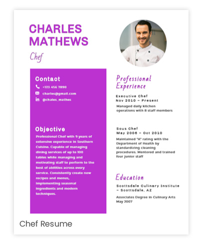 Resume graphic design