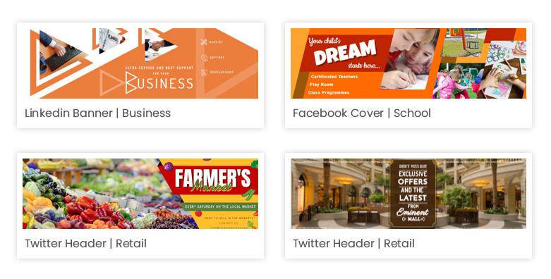 Social media banners for content marketing
