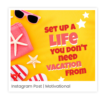 Motivational quote Social media post