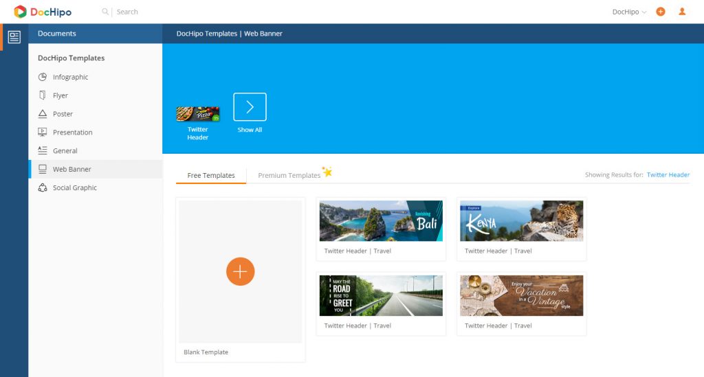 How to create Twitter header from DocHipo templates
