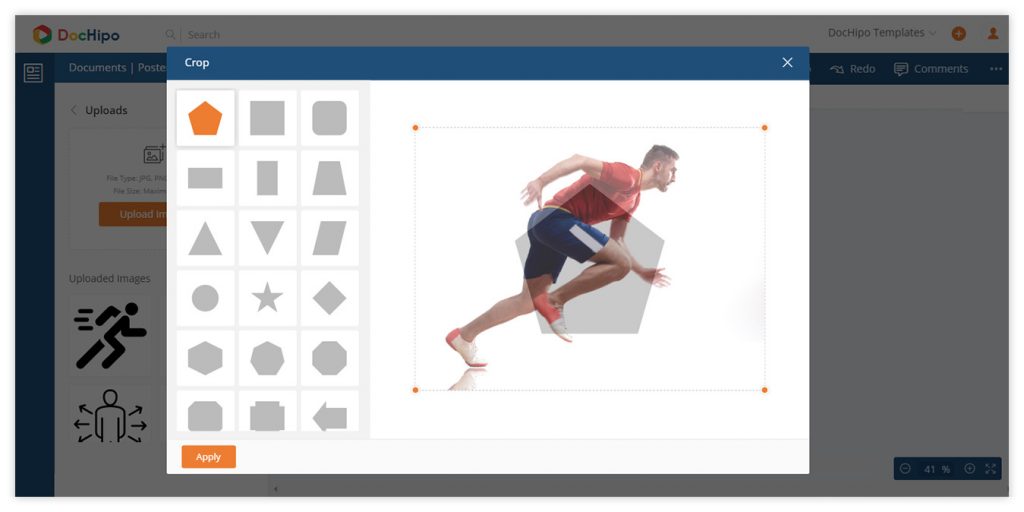 how to make sports posters with crop function
