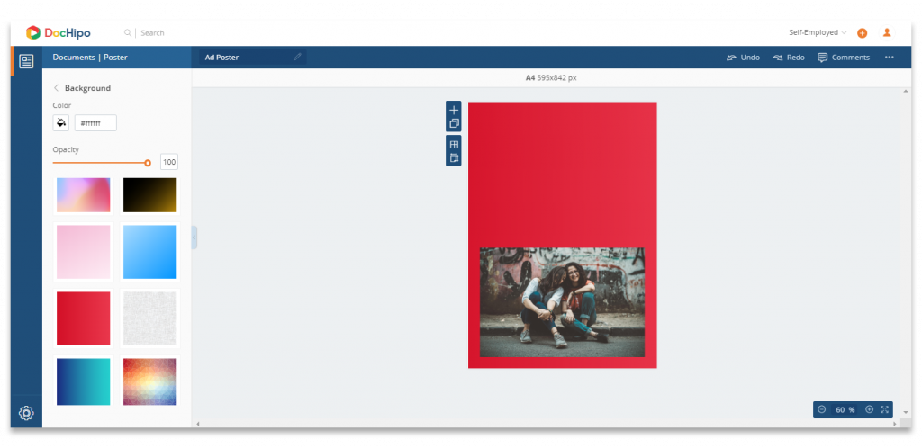 Red Background with Image- Ad Poster