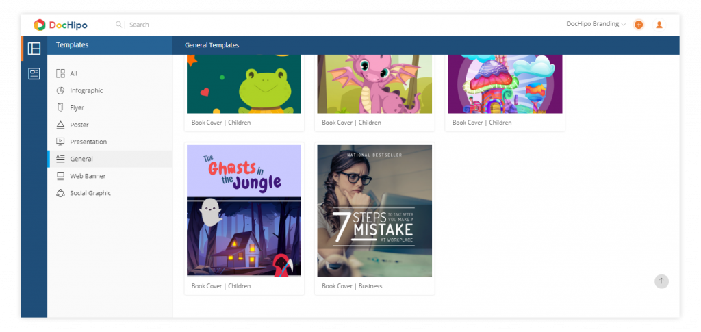 Book Cover templates in DocHipo