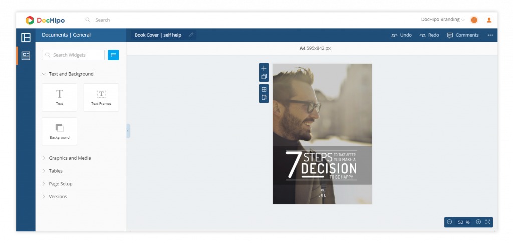 Book Cover templates in DocHipo: Final Template look