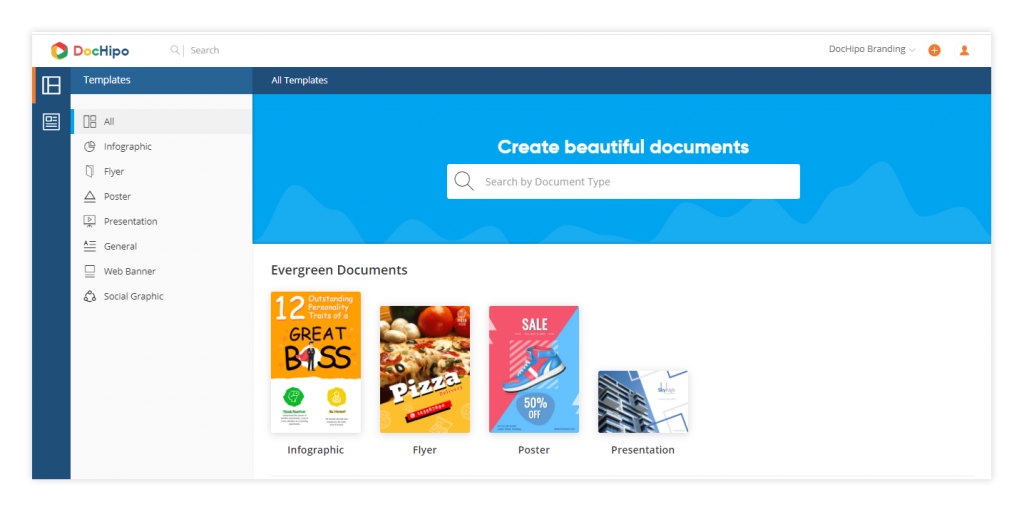 DocHipo templates for creating brand designs