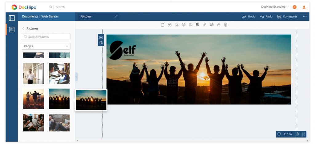 Social Media template creation at DocHipo