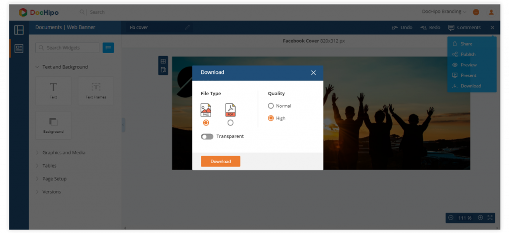 Social Media template download at DocHipo
