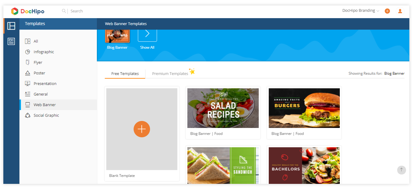 Create a blog banner in DocHipo: Step 1
