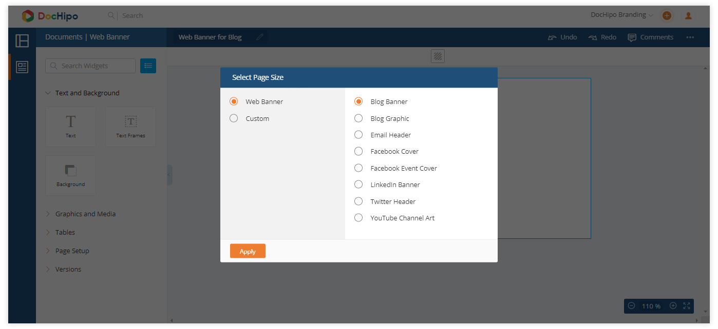 Create a blog banner in DocHipo: Step 3