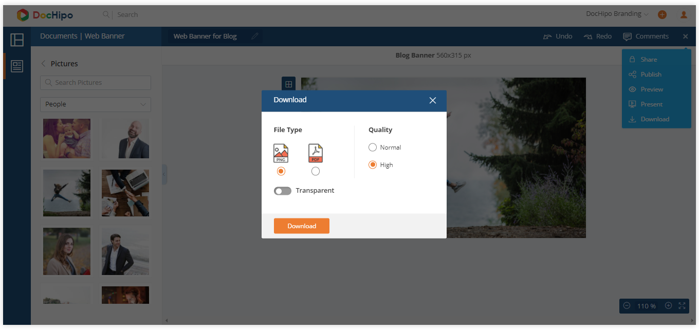 Create a blog banner in DocHipo: Step 5