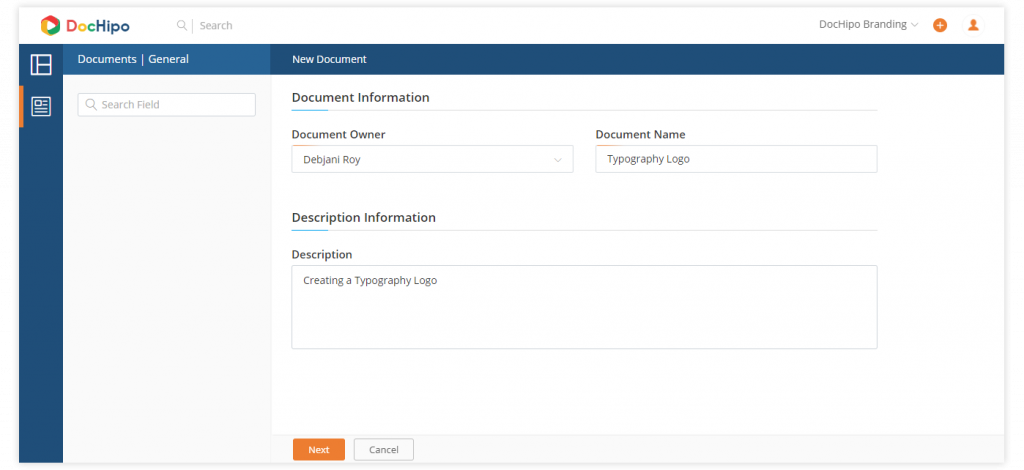 Create your typography logo at DocHipo- Document information