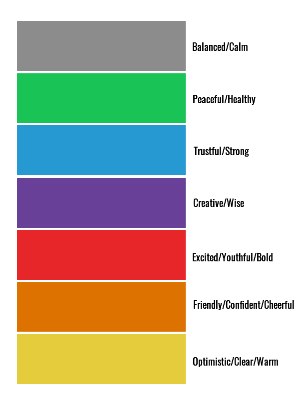 Color chart for typography logo