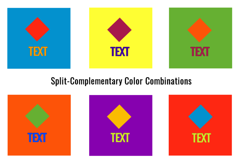 Split-Complementary Color Combinations for background.