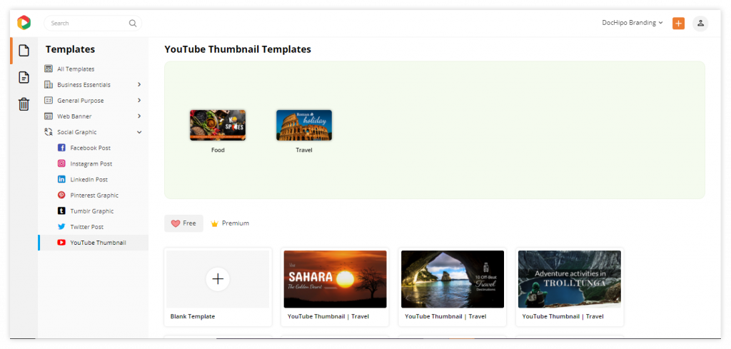 YouTube thumbnail templates