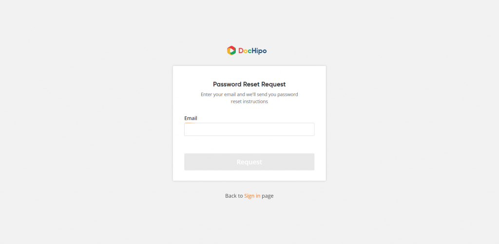 New UI design: Forgot Password (Before)