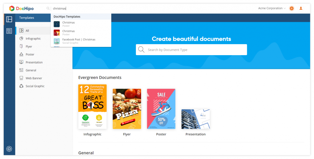 New UI design: Global search (Before)