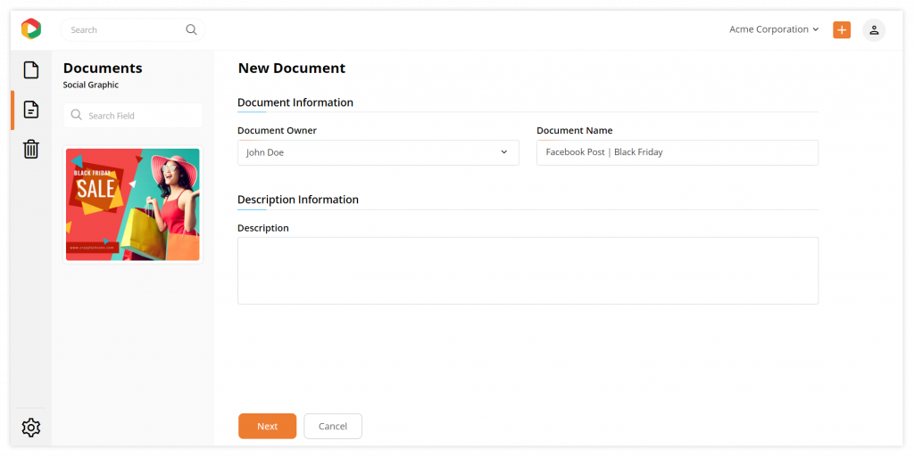New UI design: New Documents (After)