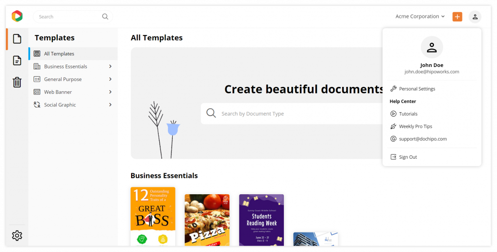 New UI design: Personal Profile (After)
