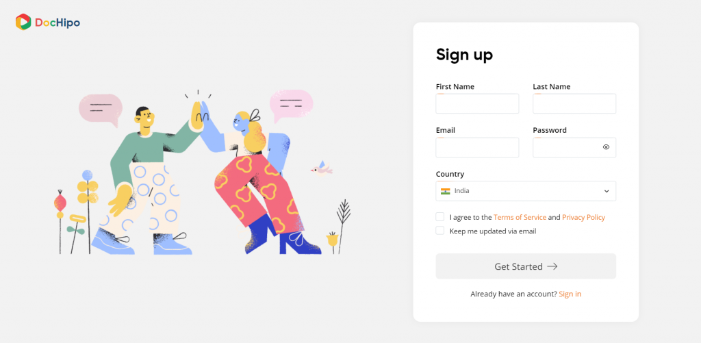 New UI design: Sign-Up (After)