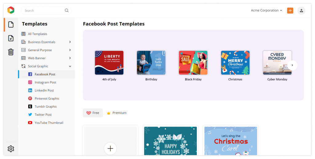New UI design: Templates (After)