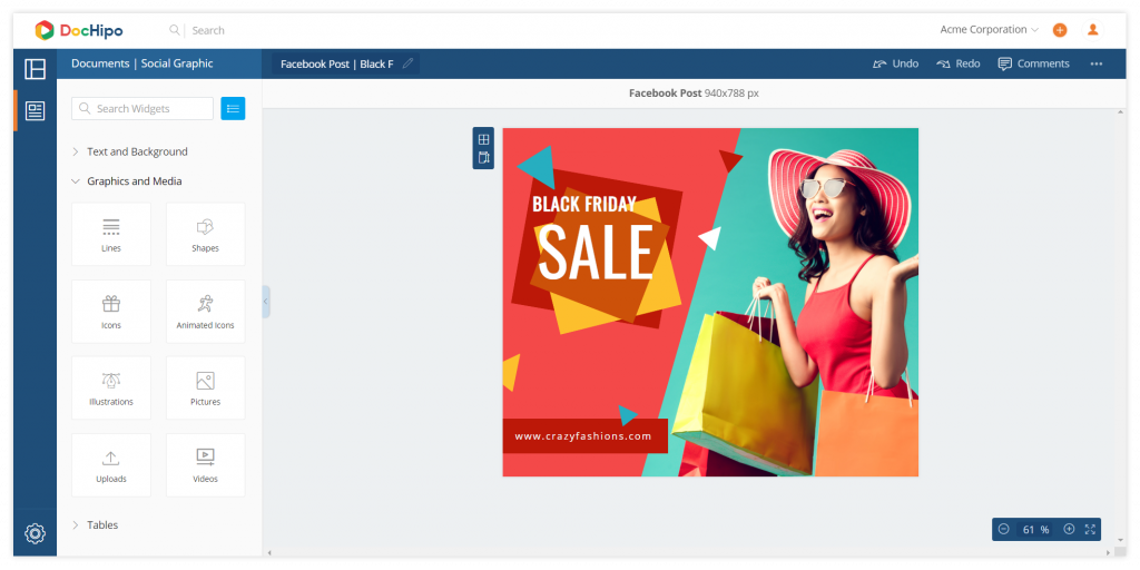 New UI design: Documents editor (Before).
