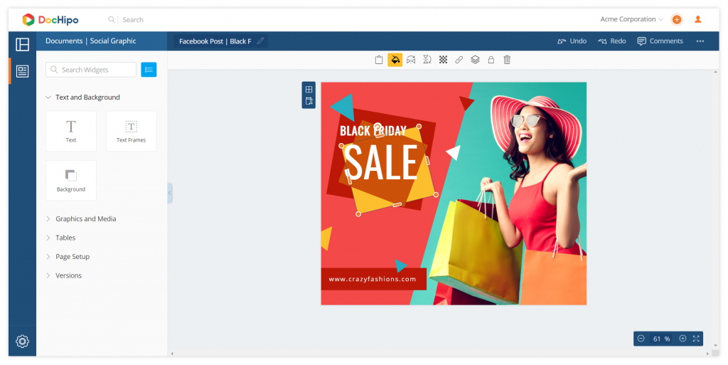 New UI design: Contextual editing options (Before).