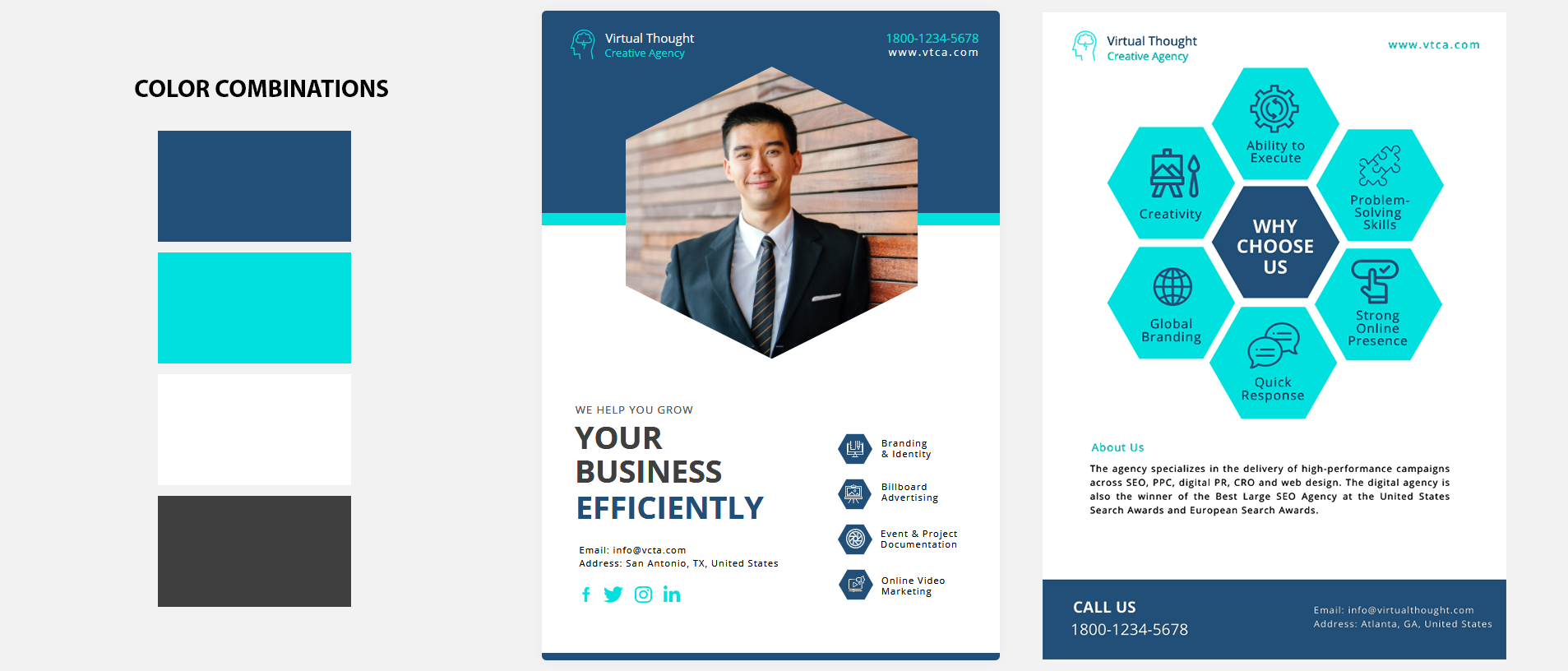 Color combinations on the flyer design.