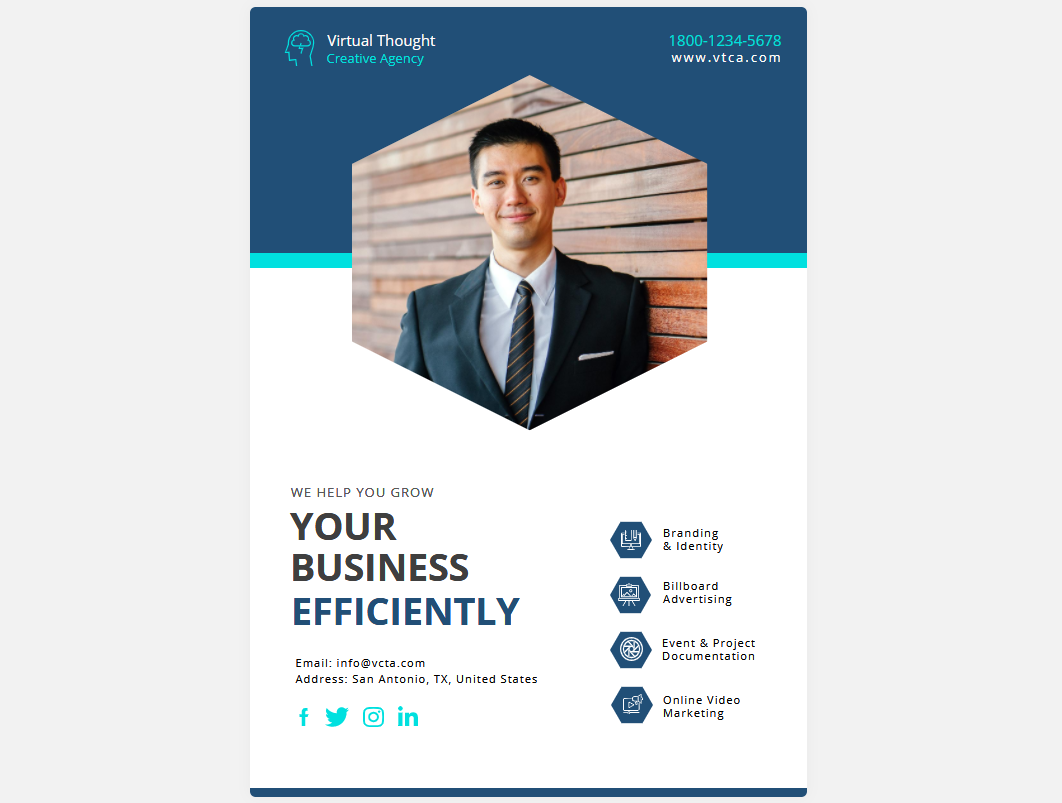 Layout on the flyer design.