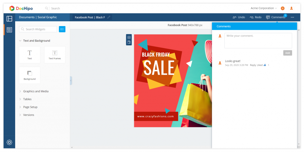 New UI design: Comments (Before)