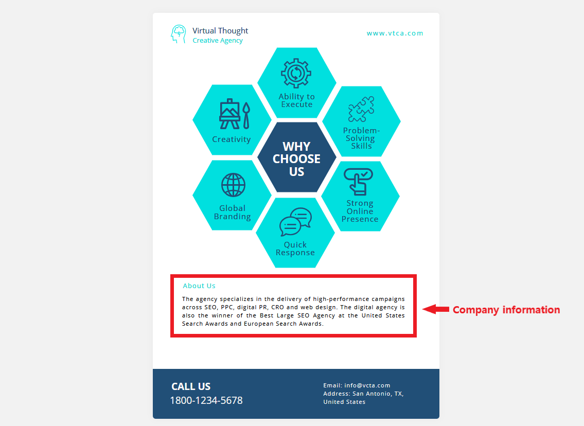 Setting the message on the flyer design.
