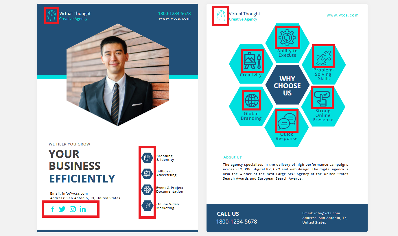 Graphic elements on flyer design