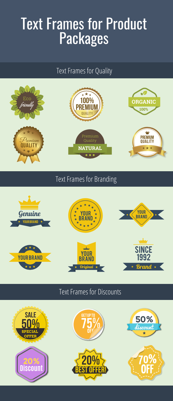 Text Frames for Product Packages