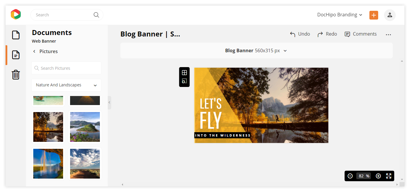Customizing the adventure themed template on the DocHipo's editor.