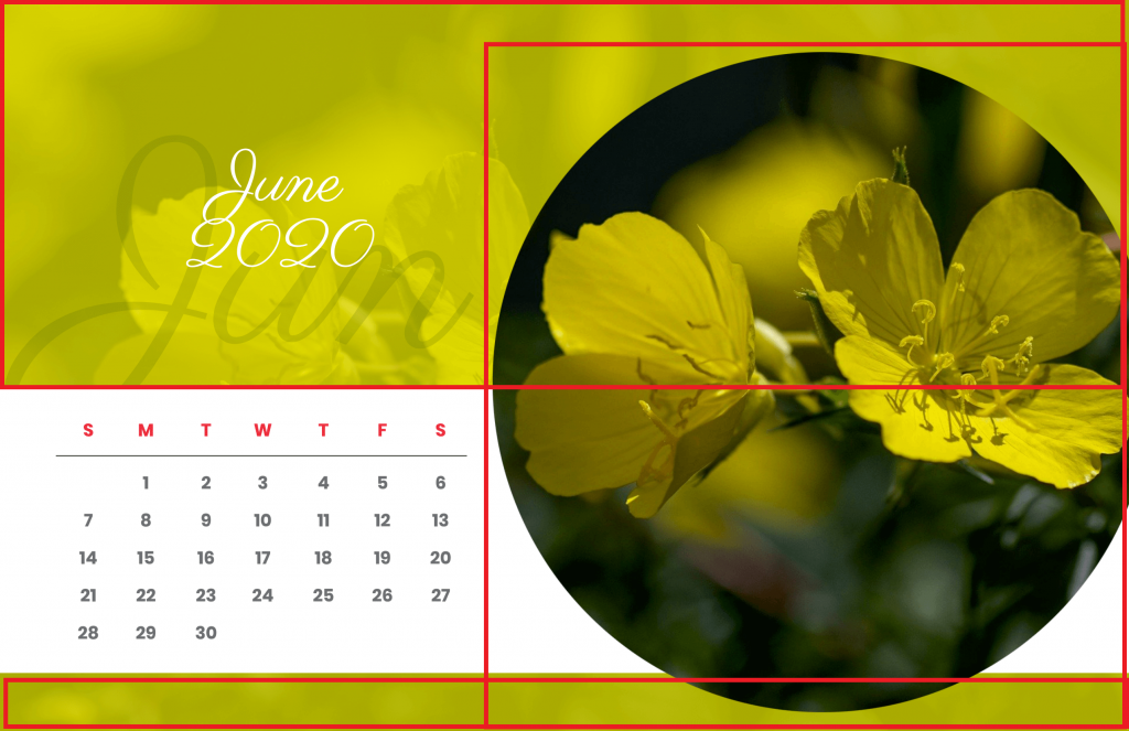 Images and graphics elements on a calendar