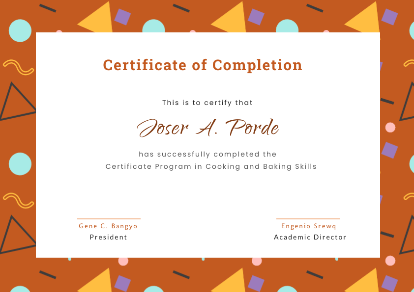 Certificate: Completion