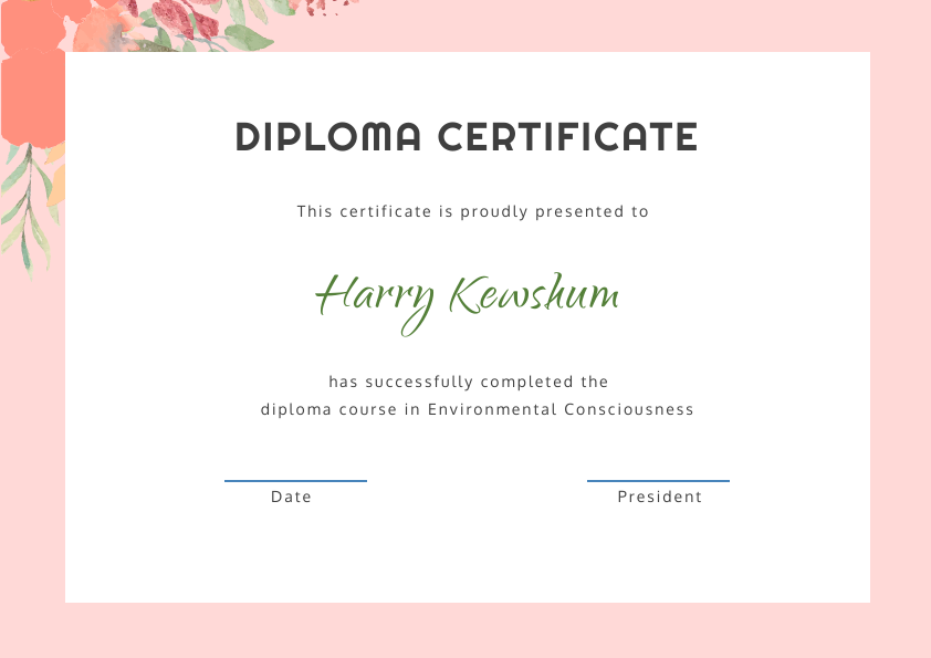 Certificate: Diploma