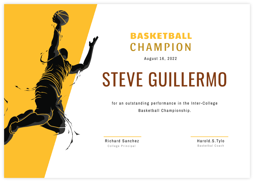 Certificate: Sports