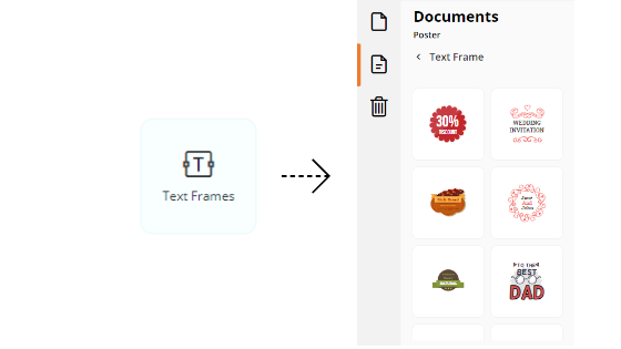 Adding text frames to your design