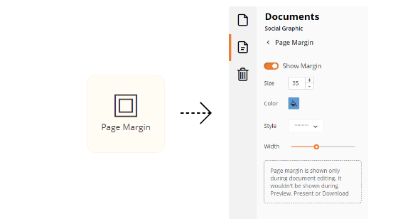Adjusting the page margins of your design document.