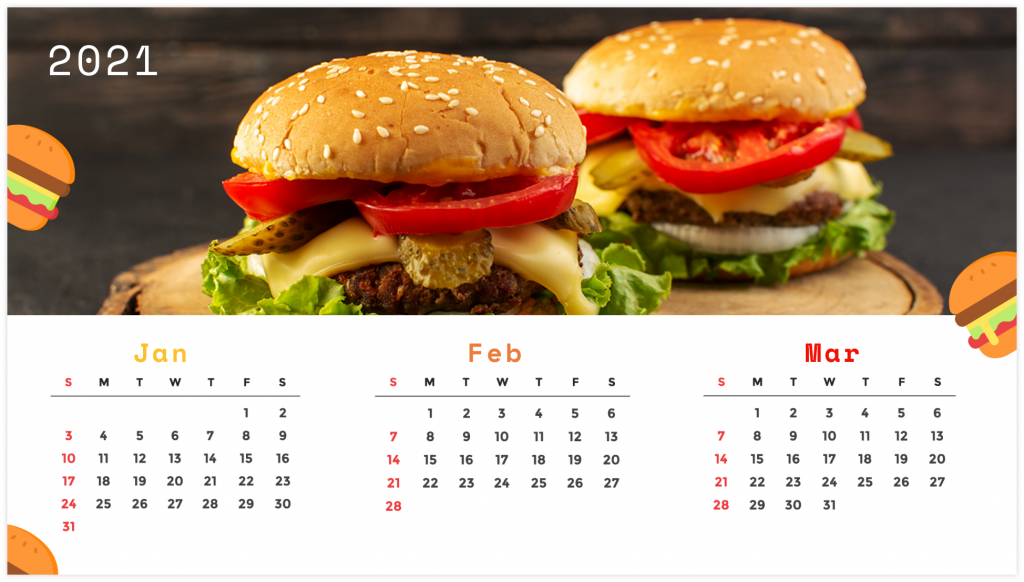 Personalized Calendar: Food