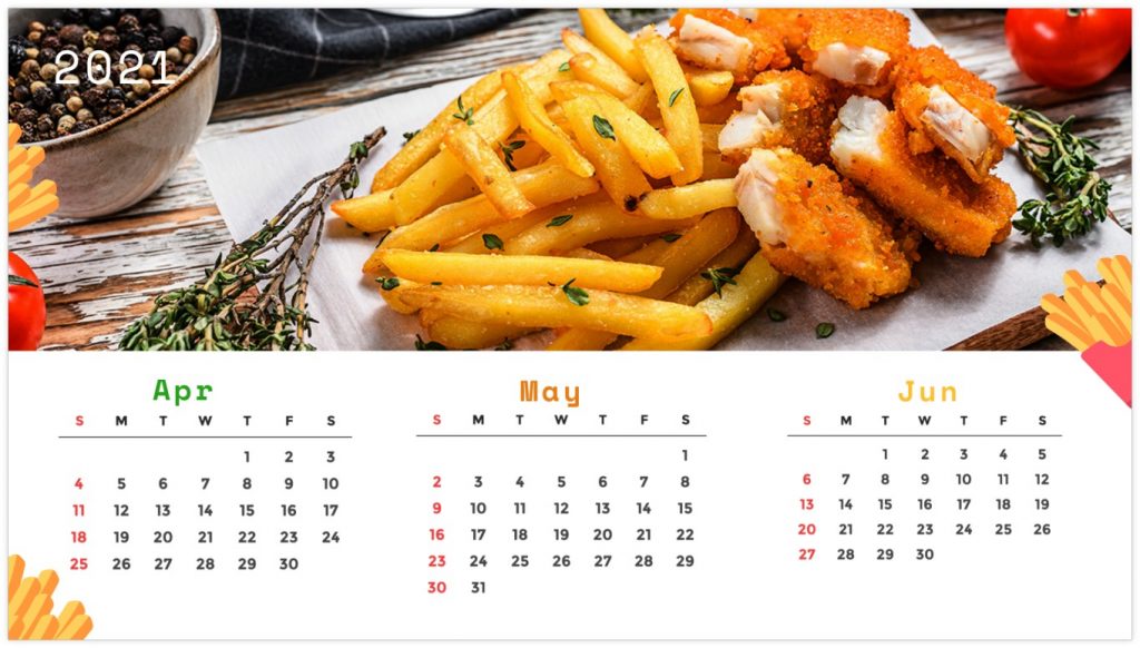 Personalized Calendar: Food