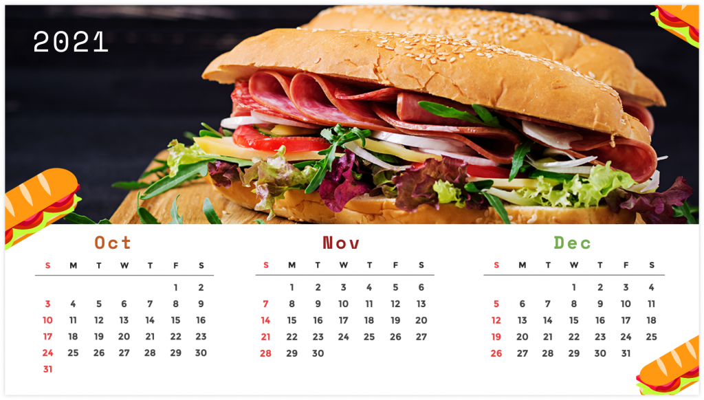 Personalized Calendar: Food
