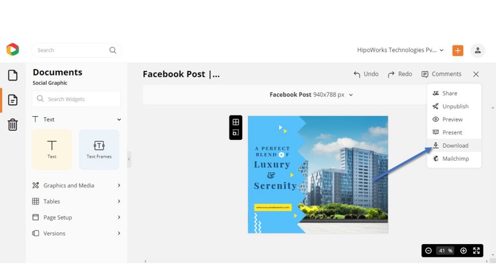 Real Estate Facebook Posts Download Button