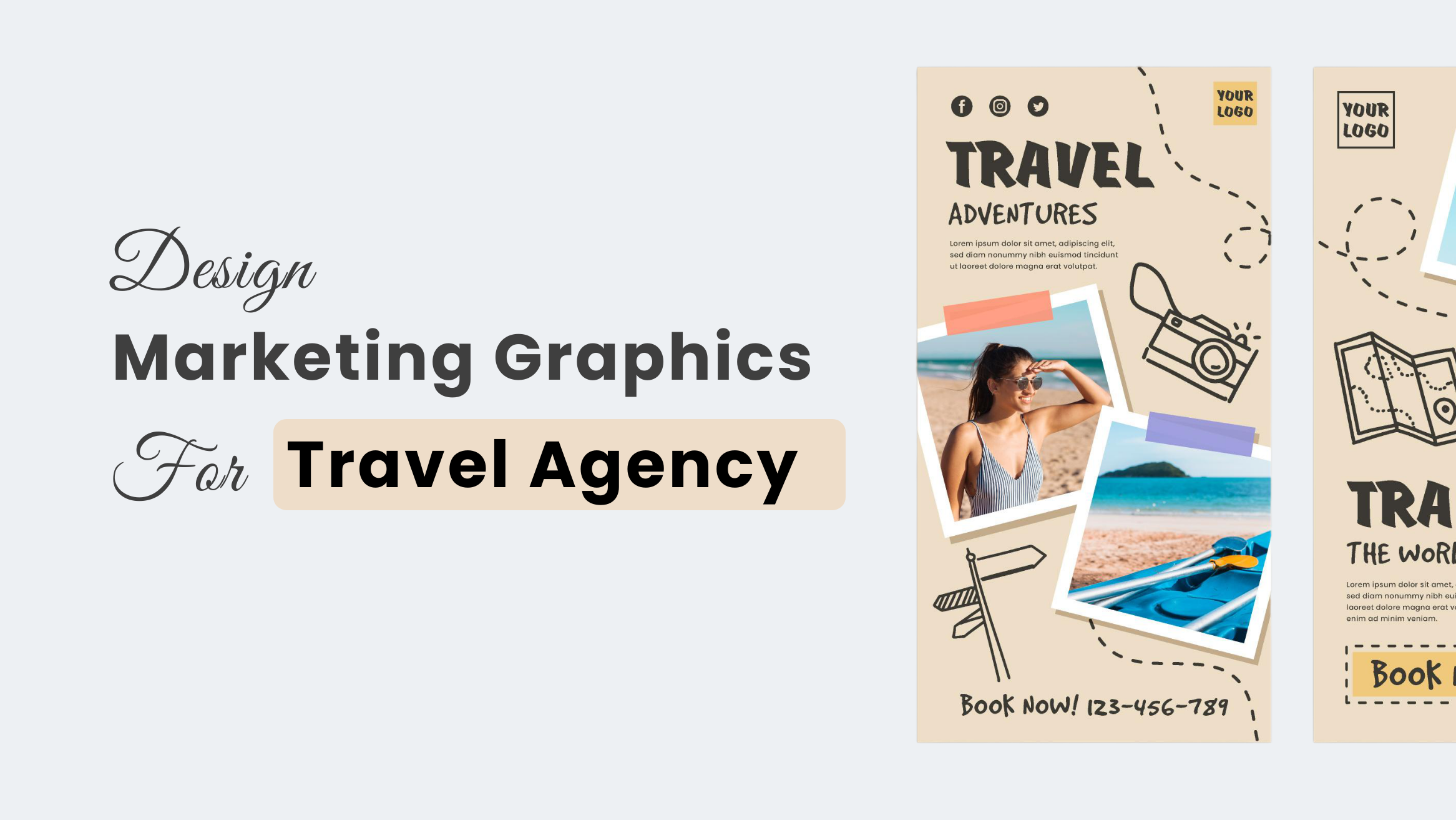Travel Agency Marketing Graphics Design Using DocHipo Dochipo