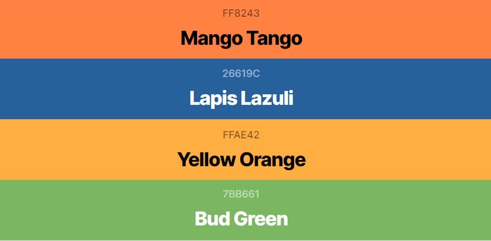 Mango Tango Lapis Lazuli Yellow Orange Bud Green Best Color Combinations