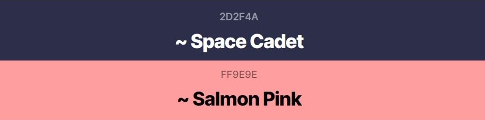 Space Cadet and Salmon Pink Color Combination